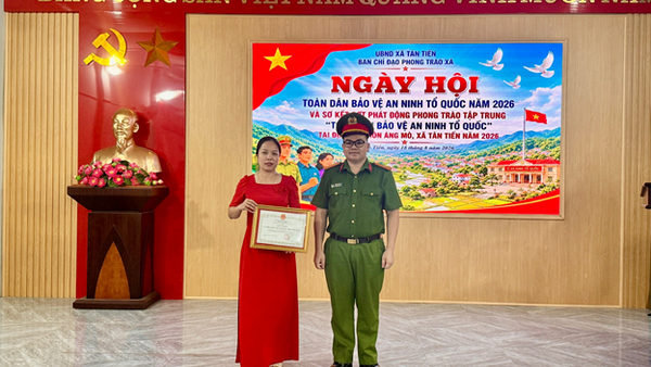 Xã Tân Tiến tổ chức thành công Ngày hội Toàn dân bảo vệ an ninh Tổ quốc năm 2026 và sơ kết đợt phát động phong trào tập trung “Toàn dân bảo vệ an ninh Tổ quốc” tại địa bàn thôn Áng Mò, xã Tân Tiến năm 2026